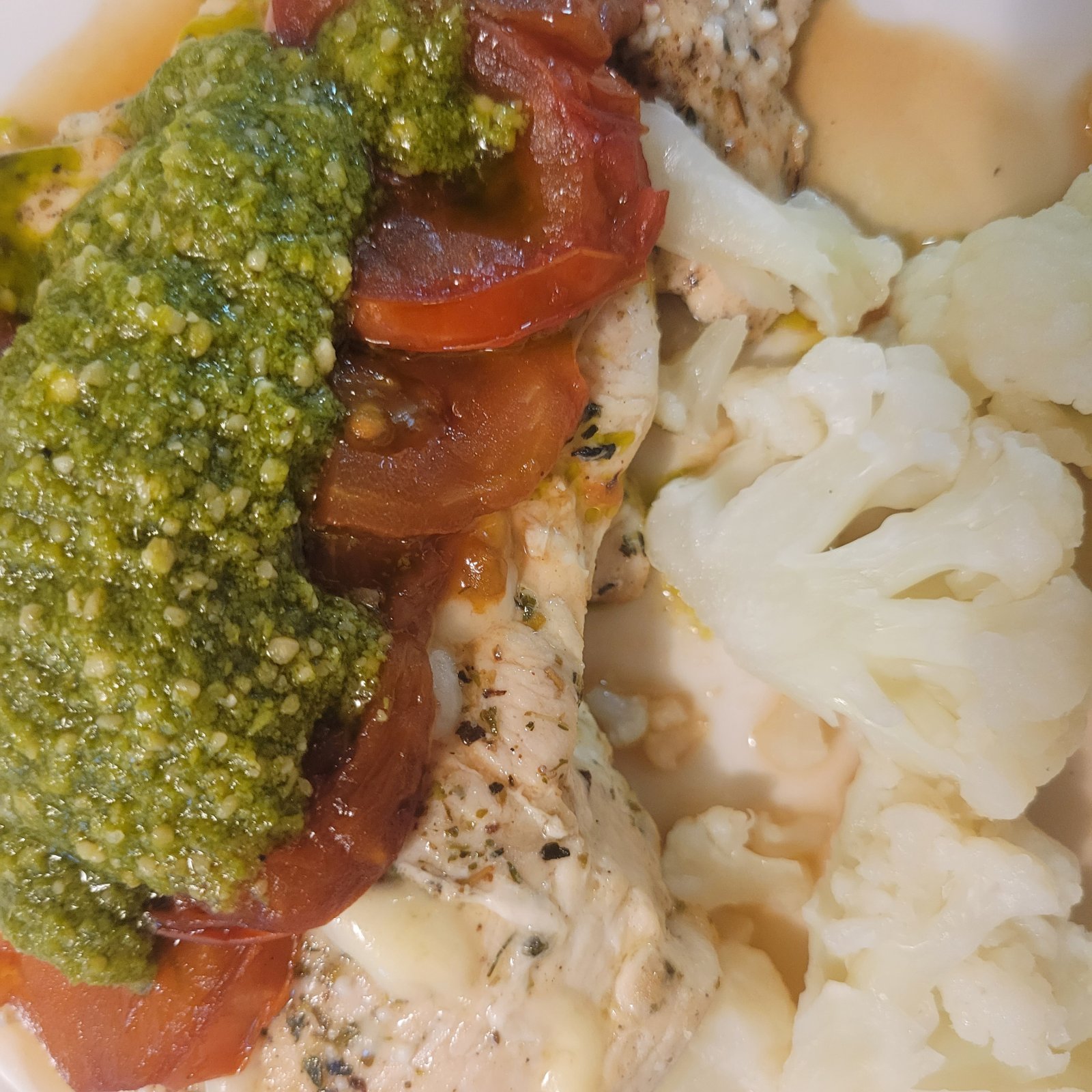 A un-breaded chicken parmesan variation